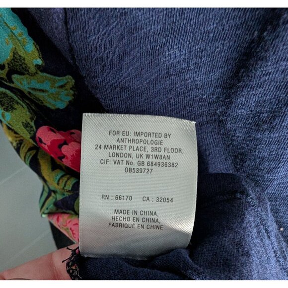 Anthropologie Postmark Lillie Floral Front Navy Back Tank OB539727 - S‎ - Picture 10 of 10
